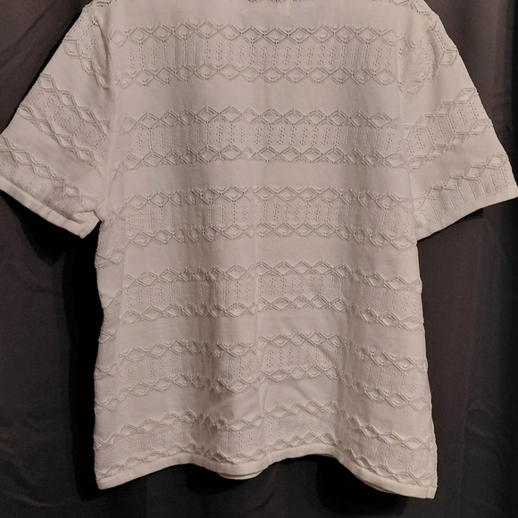 Alfred Dunner Women's Short Sleeve Floral Top - White and Purple - Picture 3 of 4